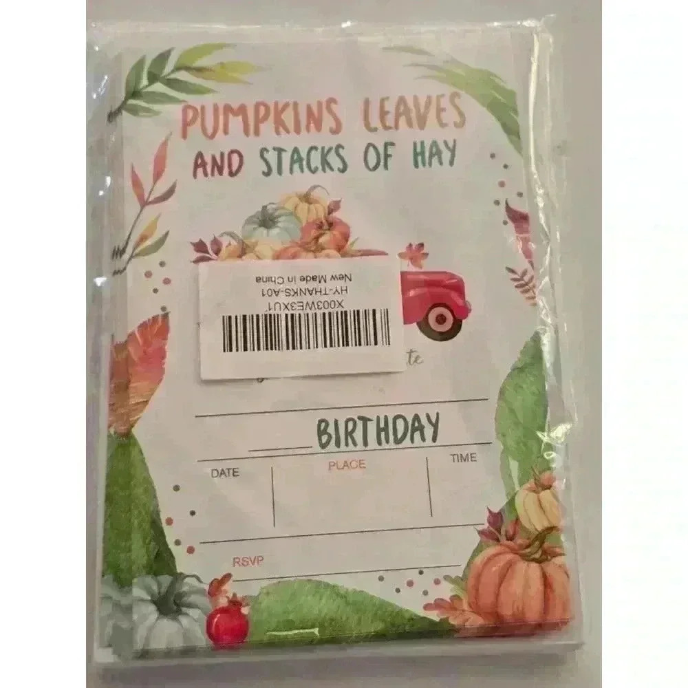 Unbranded Fall Birthday Party Invitations